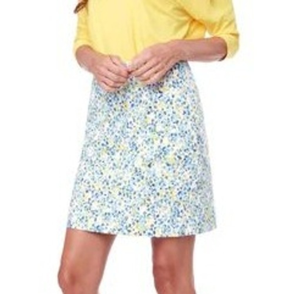 Up! Floral Speckle Skort Skirt Golf Athletic Blue Yellow White Body Shaping Sz 2